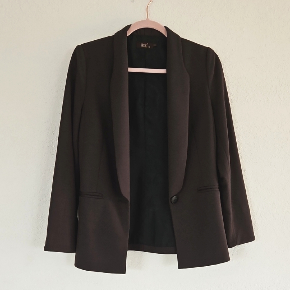 NWOT Dark Gray Blazer Womens Lined Veeko Jacket 36 Business Casual Gift Present